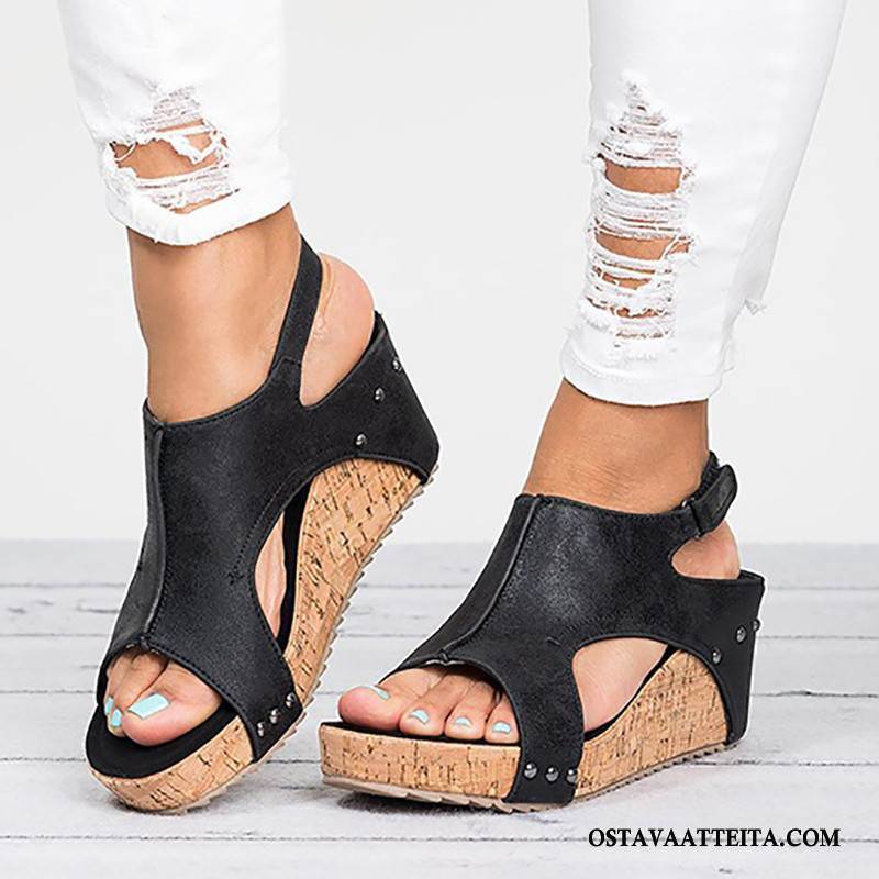 Sandaalit Naisten Suuri Koko Naisille Paksu Pohja Kengät Kuuma Vintage