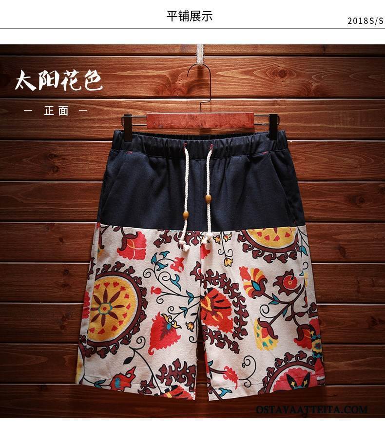 Housut Miesten Kukka Vintage Muoti Shortsit Casual