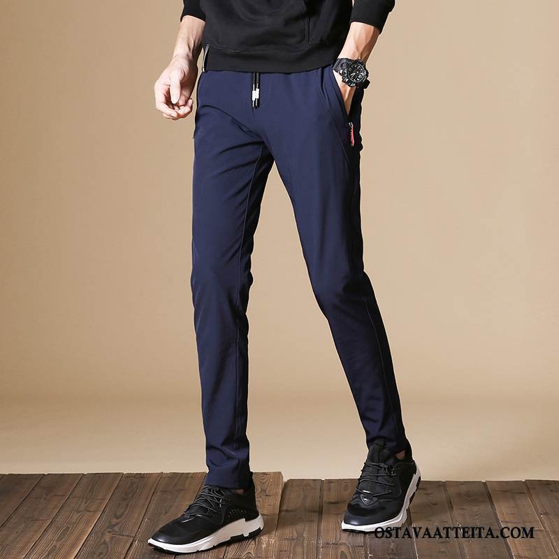 Housut Miesten Sininen Harmaa Musta Casual Housut