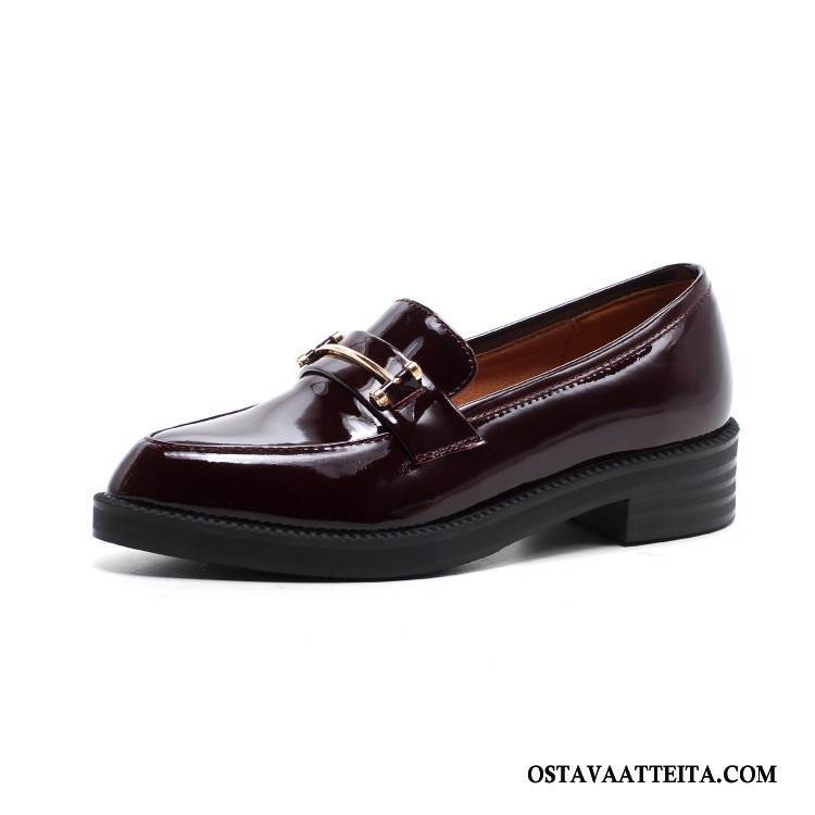 Mokkasiinit Naisten Patent Leather Derbies Naisille Kengät Brittiläinen Kevät