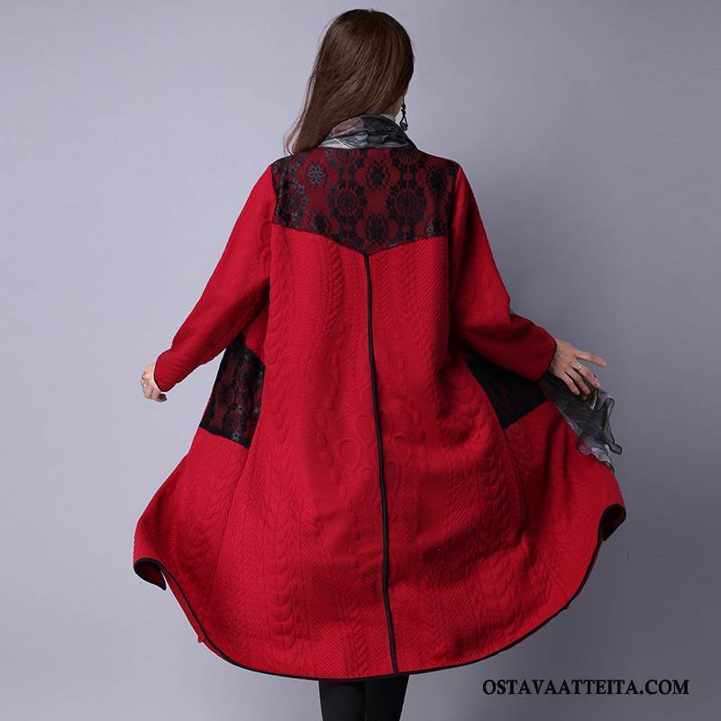 Plus Size Vaatteet Naisten Puuvilla Tasku Suuri Koko Puhdas Naisille Punainen
