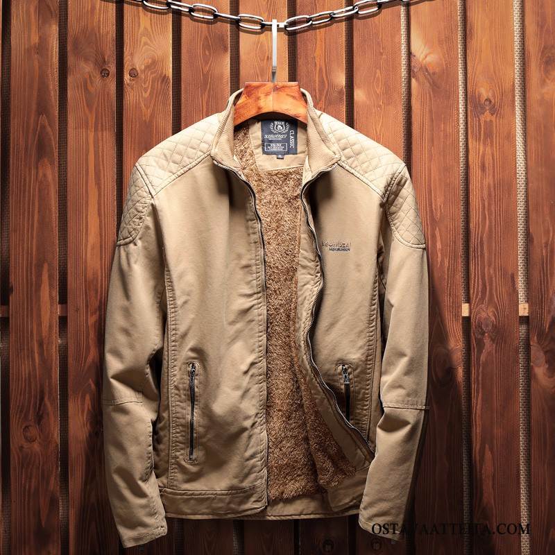 Takki Miesten Vintage Khaki Talvi Nuoret Liiketoiminta Paksut